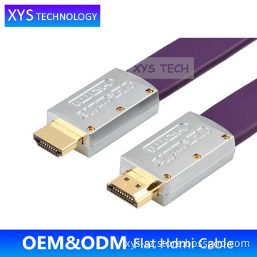 Gold Plated Plug 1.4 Version 1080P flat hdmi cable/